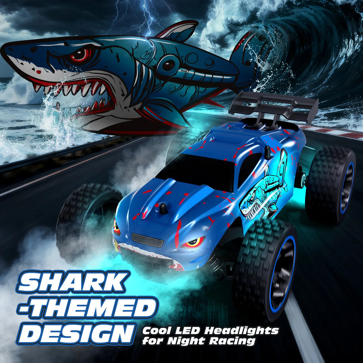 RC Cars Remote Control Car for Kids, 1:18 Scale 20 KM/H 2WD Offroad Buggy, 2.4GHz RC Racing Car with USB-C Easy Charging