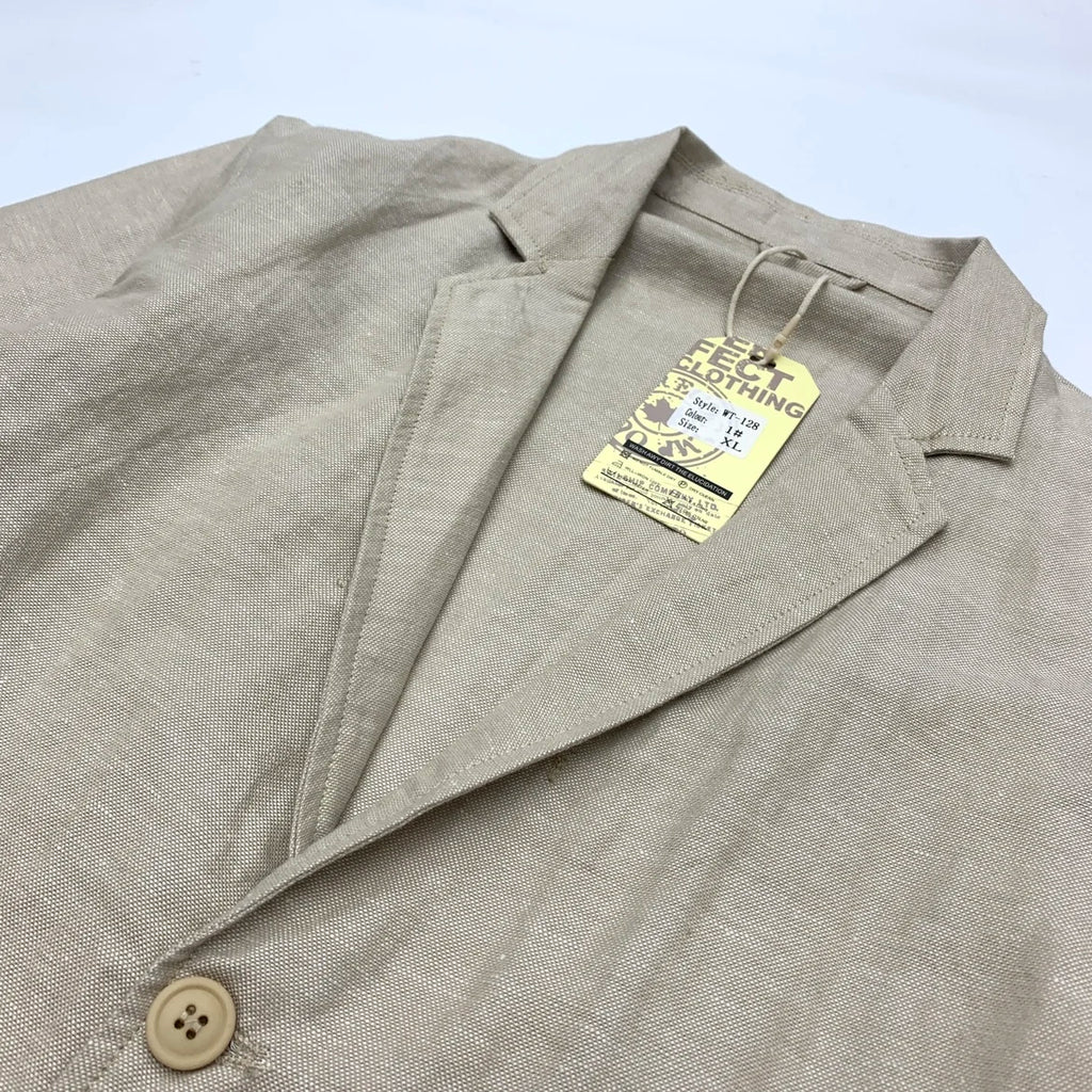 Chaqueta de traje para hombre de algodón y lino estilo japonés