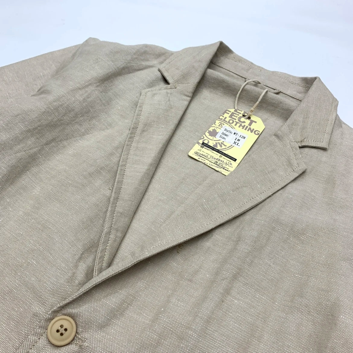 Chaqueta de traje para hombre de algodón y lino estilo japonés