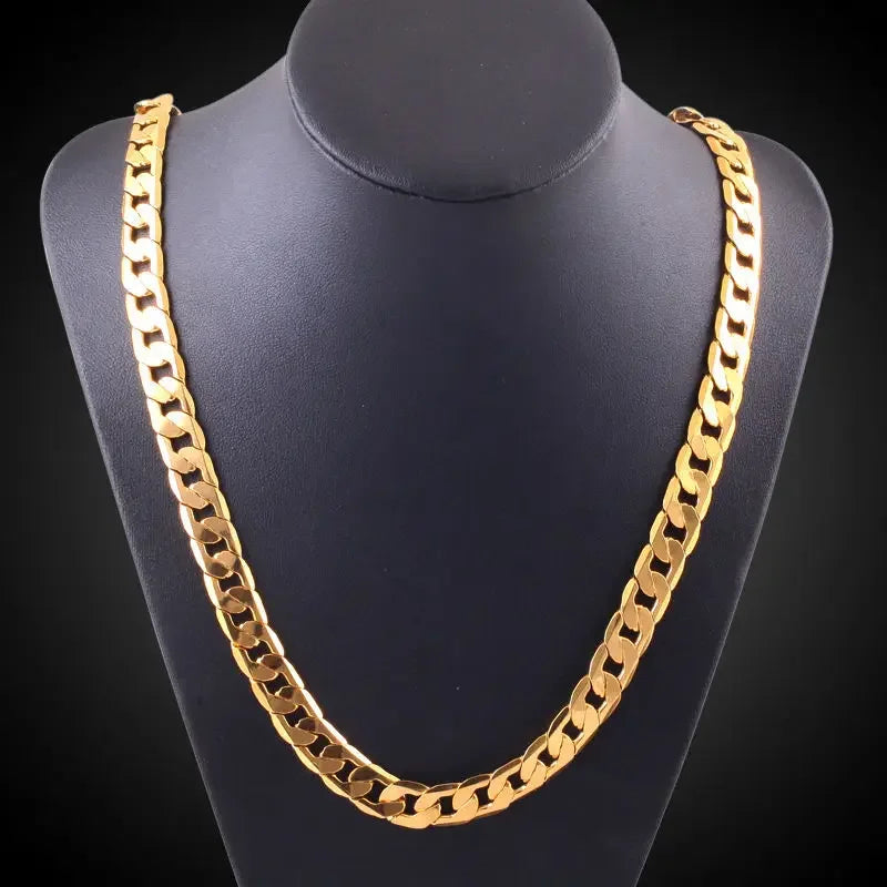 10mm Gold-Color Heavy Chain Necklace