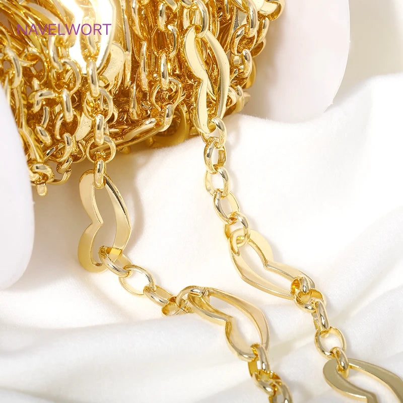 14K Gold-Plated Brass Jewelry-Making Chain