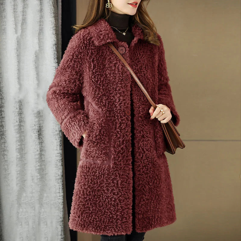 Women’s Long Wool-Blend Winter Coat
