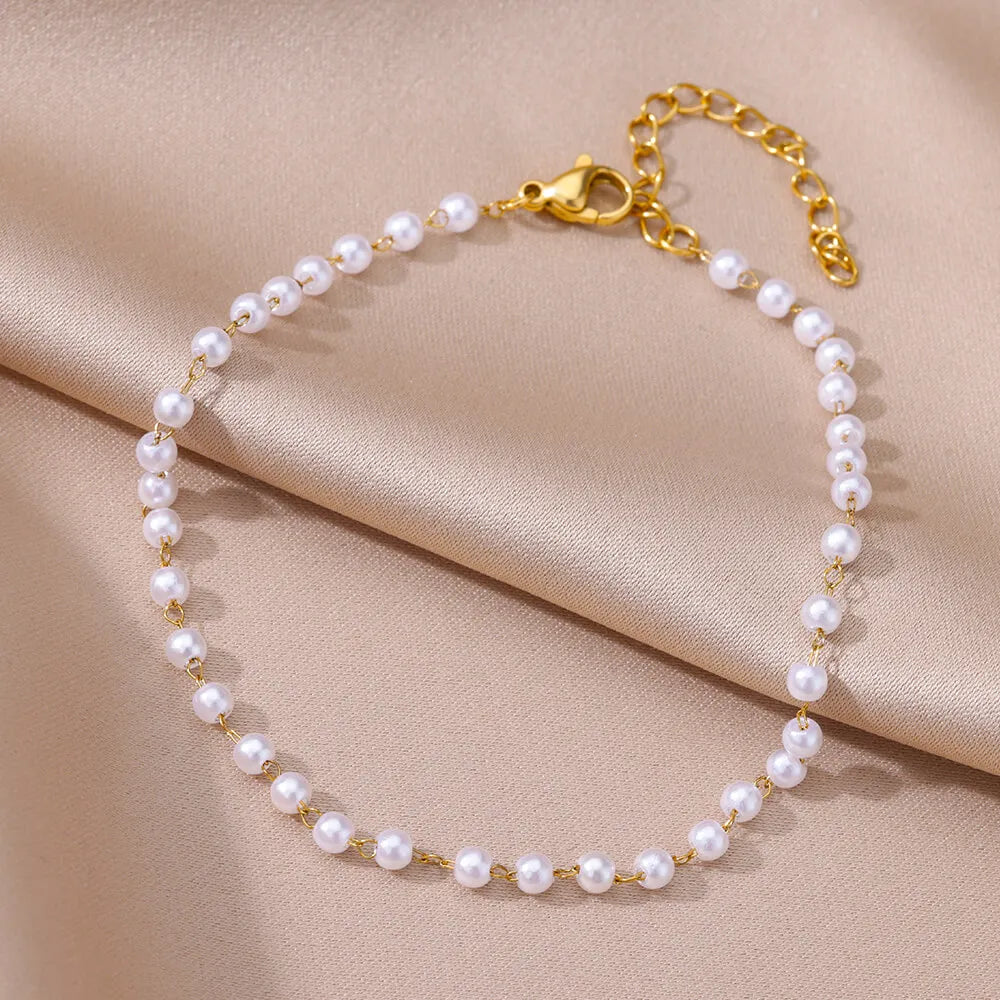 Tobillera de acero inoxidable para mujer