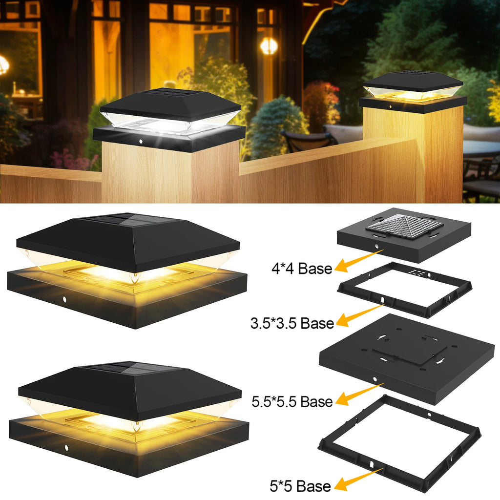 Solar LED Fence & Post Cap Lights – 1-Pack or 2-Pack