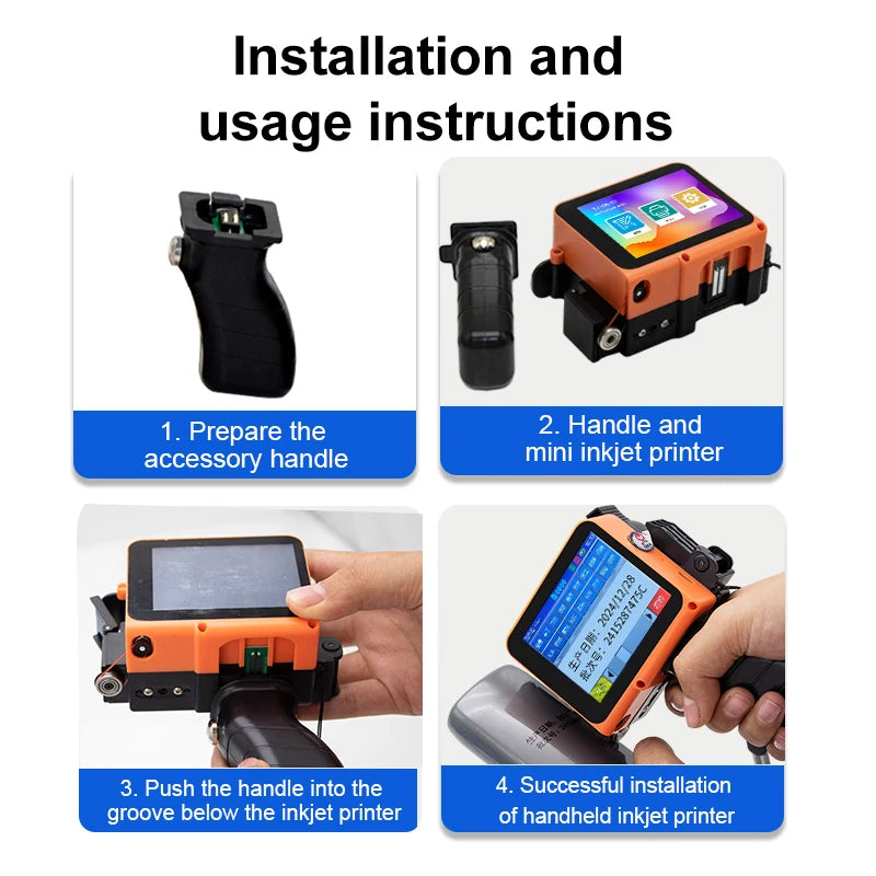 Portable Mini Printer Handheld Inkjet Printer Label Printer Expire Date QRCode Batch Number Pattern Packaging Bag Coding Machine