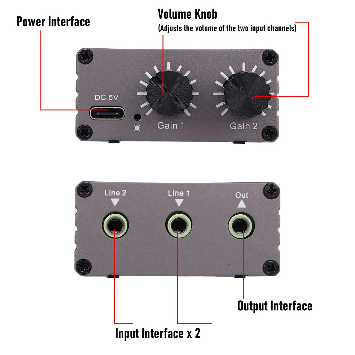 2-Channel 3.5mm Stereo Audio Mixer/Switcher