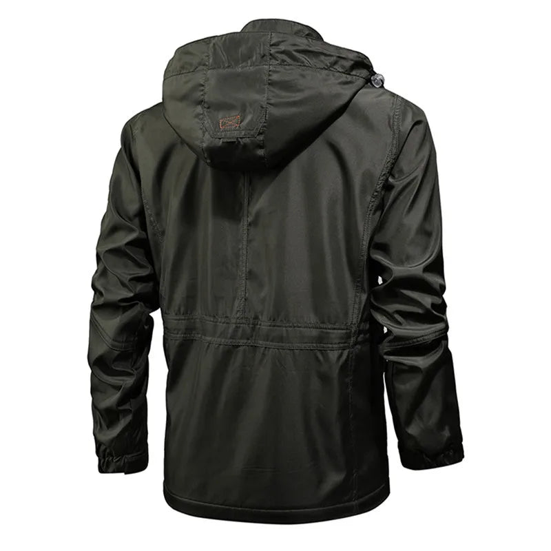 Men’s Hooded Cargo Windbreaker Jacket