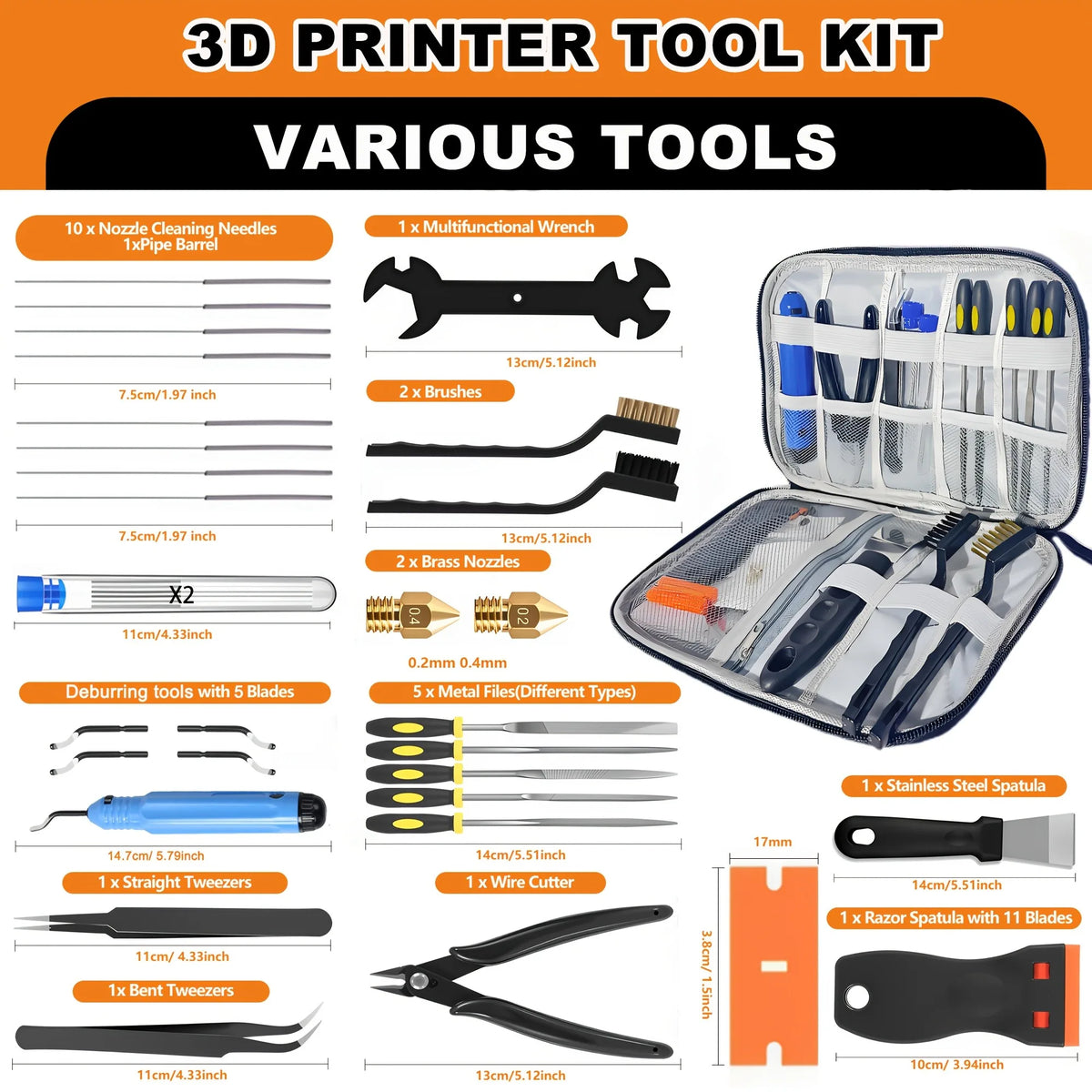 33-Piece 3D Printer Tool Kit