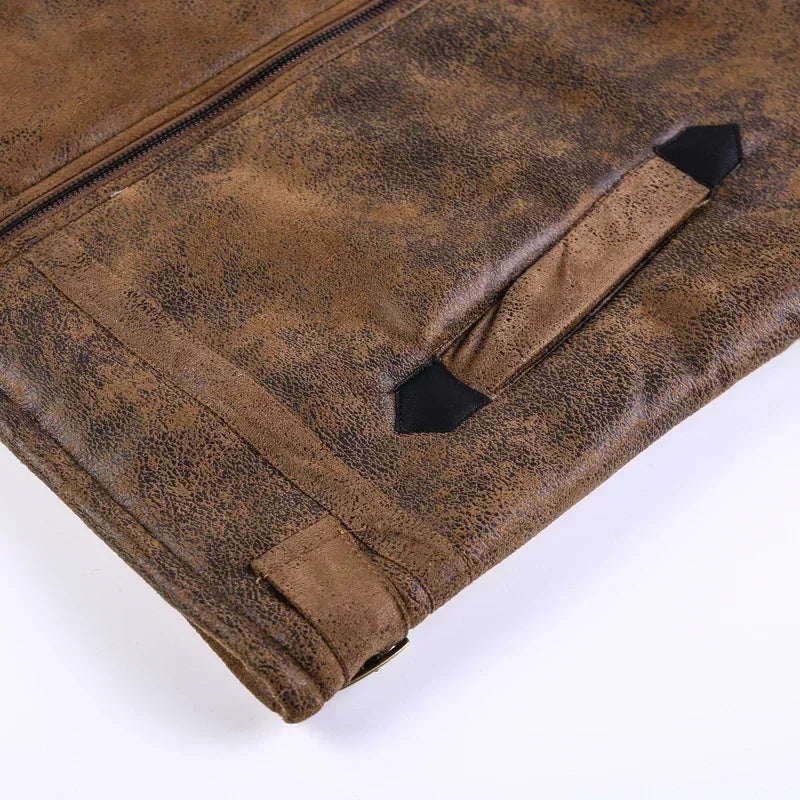 Men’s PU Leather Bomber Jacket