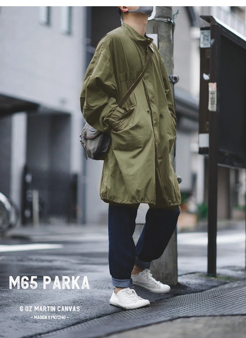 MADEN Men’s Vintage M65 Fishtail Trench Coat