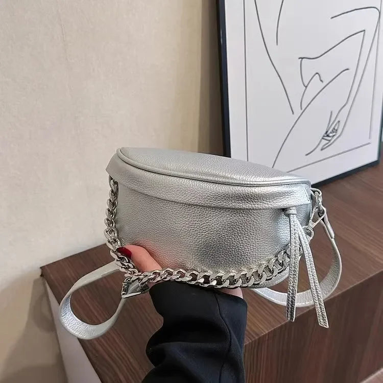 Women’s Wide-Strap PU Leather Crossbody Bag