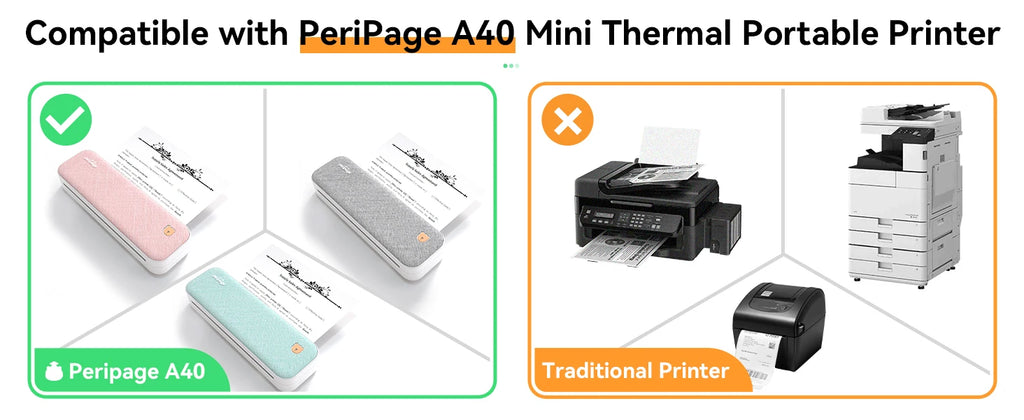 PeriPage 100 Pages Folded A4 Thermal Printer Paper for Long-lasting, 8.5 x 11 Inch for A40 Printer PocketJet HPRT MT800/MT800Q