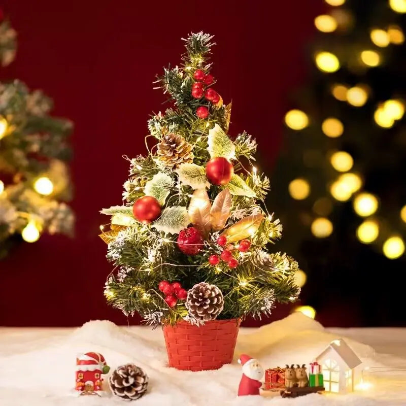 Mini Artificial Christmas Tree – 20/30/40 cm, Lighted & Unlighted Options