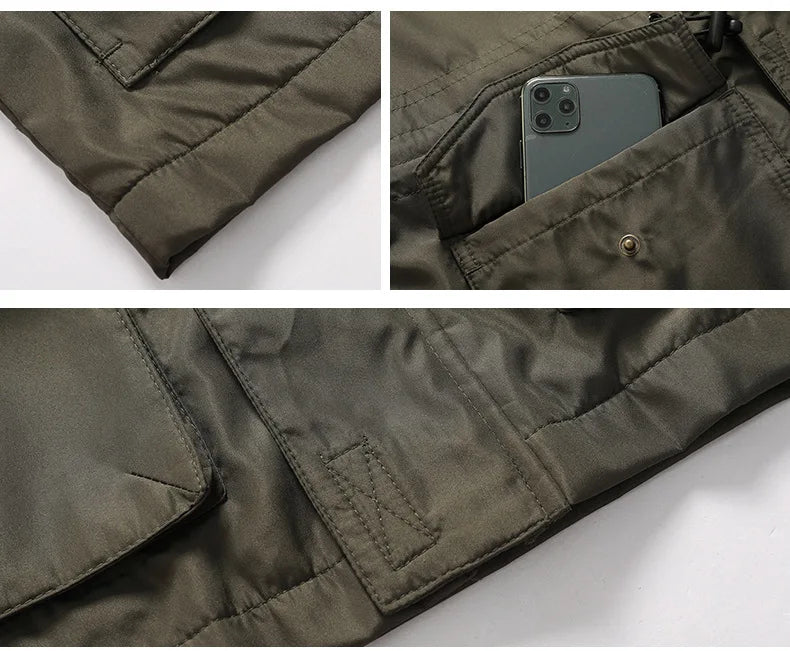 Men’s Hooded Cargo Windbreaker Jacket