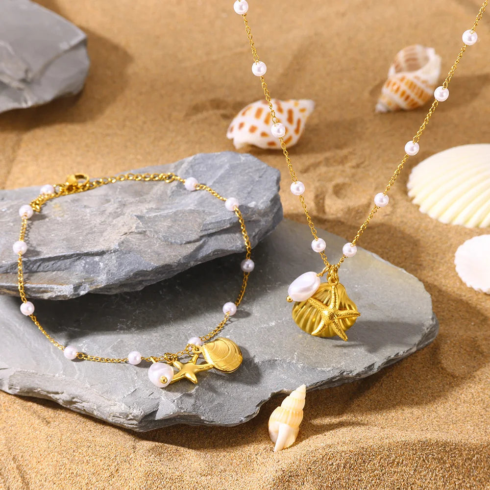 Women’s Stainless Steel Leaf & Heart Anklet