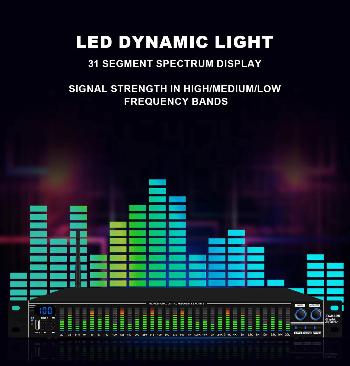 Ecualizador de audio digital de 31 bandas EQ31SUB