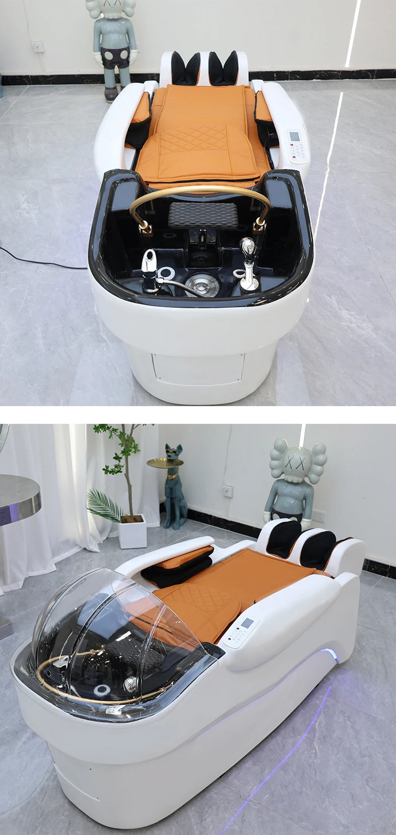 Ceramic Shampoo Station with Massage Bed