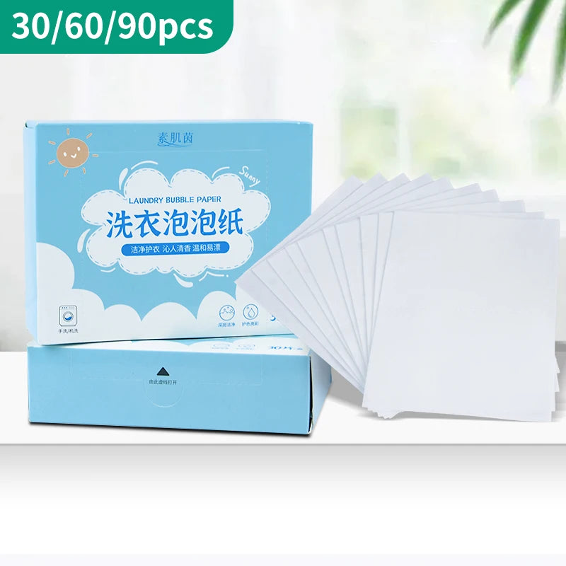Eco-Friendly Disposable Laundry Soap Sheets - Super Concentrated, Fresh Scent for Underwear