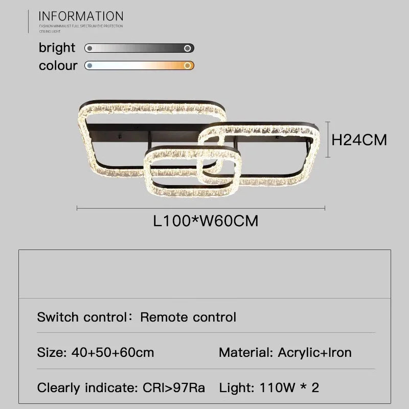 Ice-Pattern LED Ceiling Light