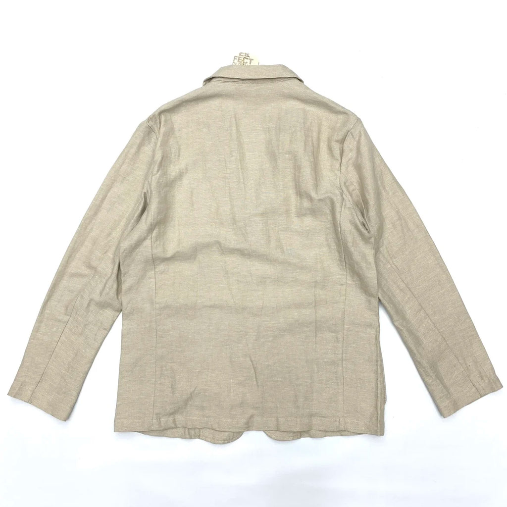 Chaqueta de traje para hombre de algodón y lino estilo japonés