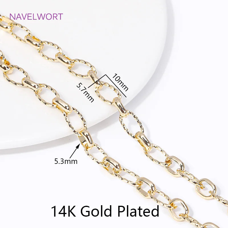 14K Gold-Plated Brass Jewelry-Making Chain