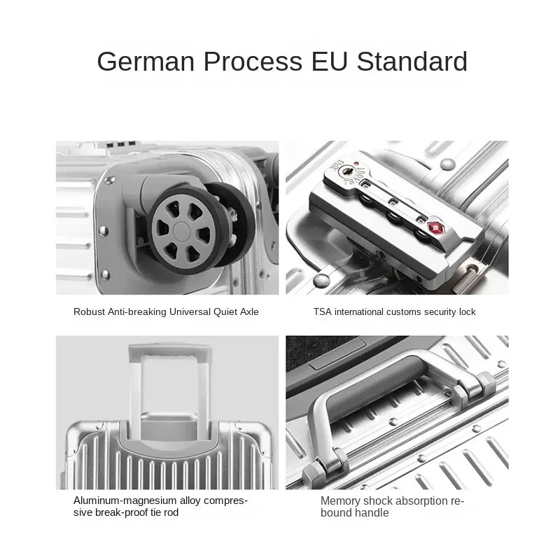 Aluminum-Magnesium TSA Lock Travel Suitcase