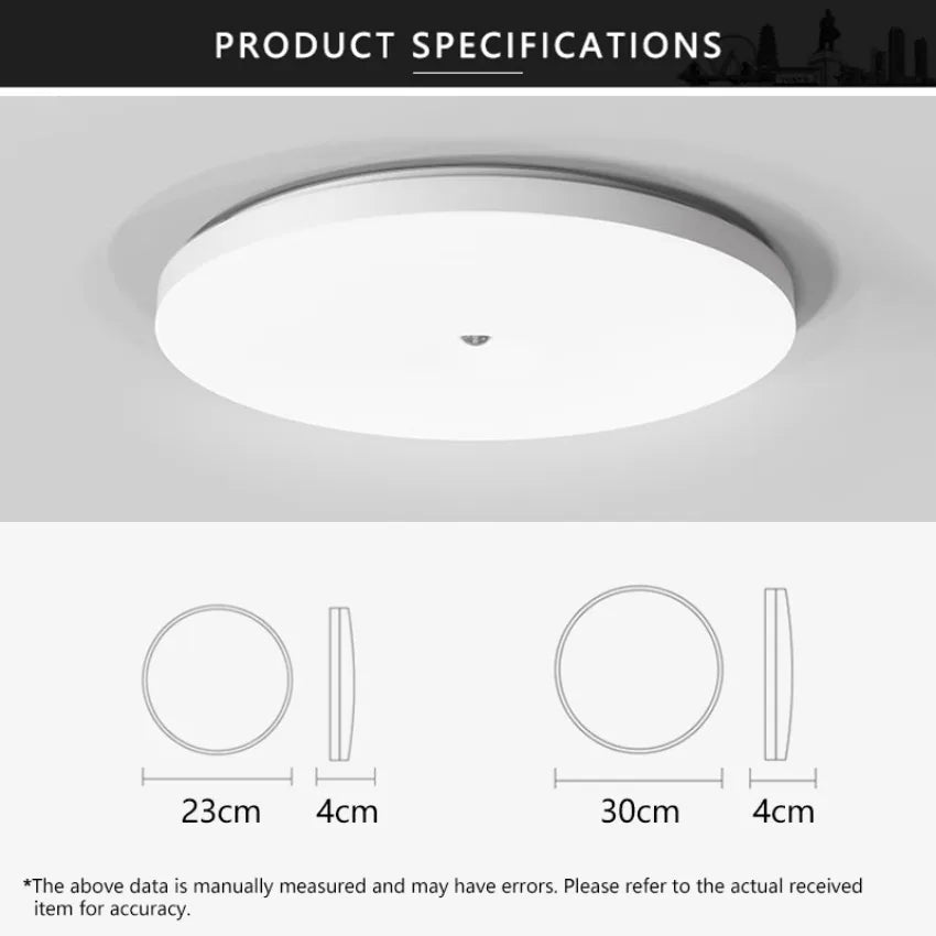 Lámpara de techo LED blanca con sensor de movimiento