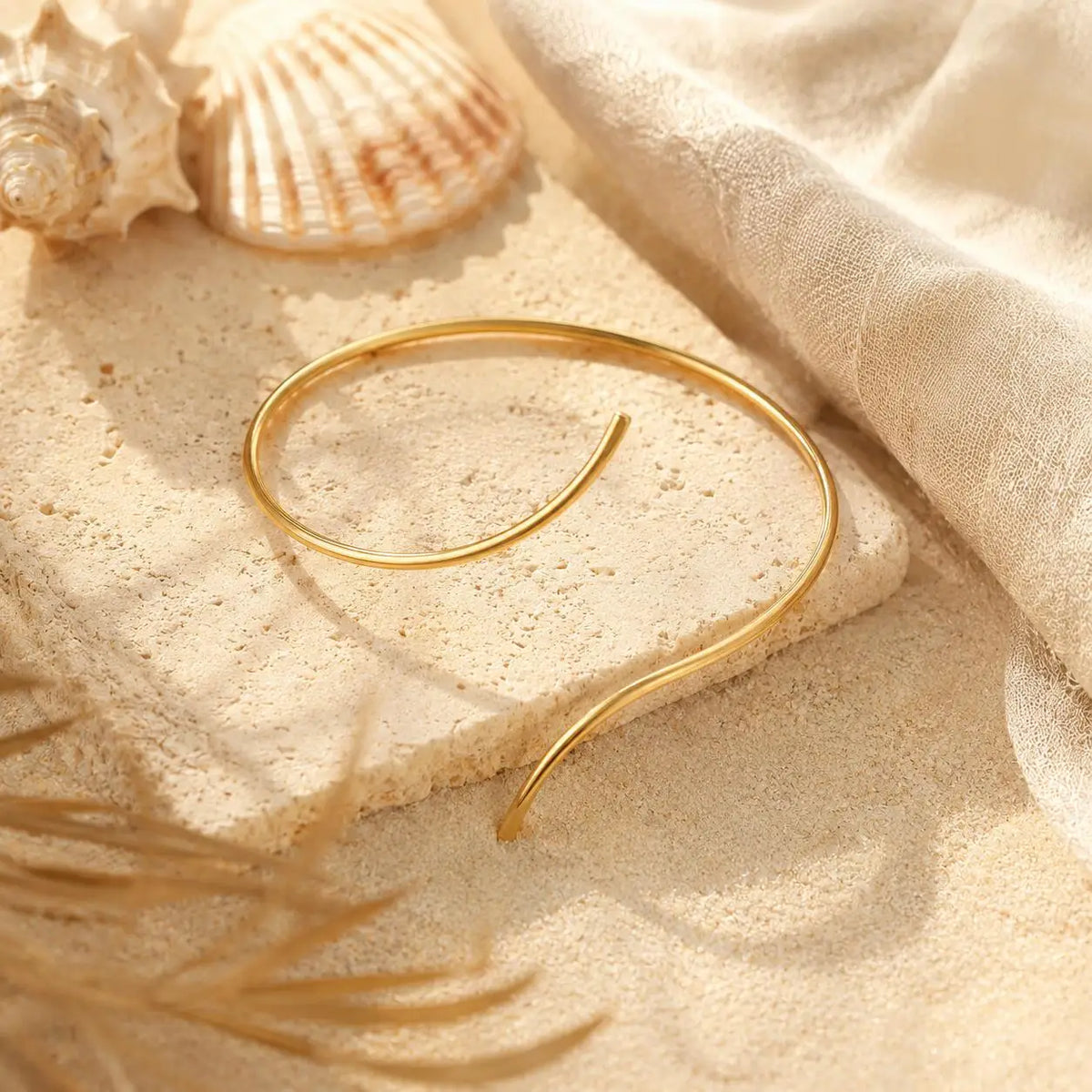Women’s Gold-Plated Open Cuff Anklet