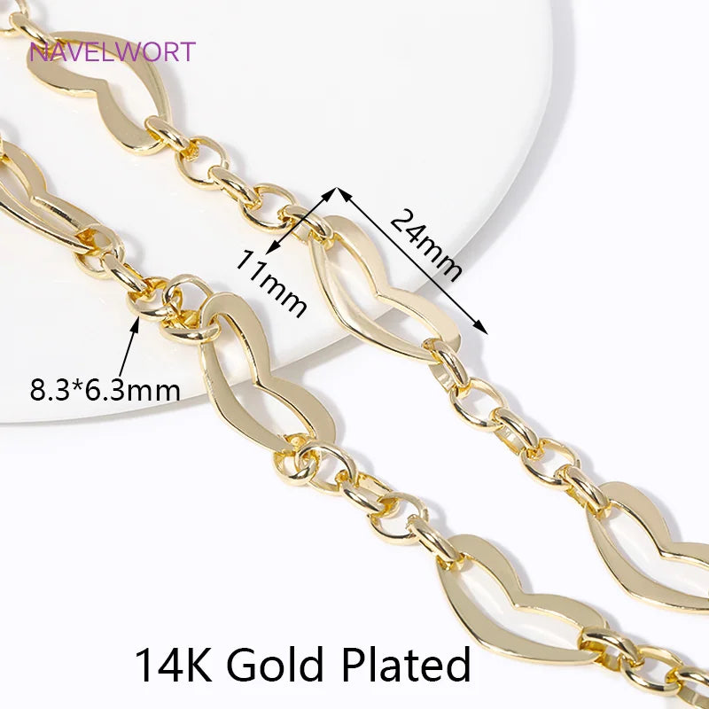 14K Gold-Plated Brass Jewelry-Making Chain