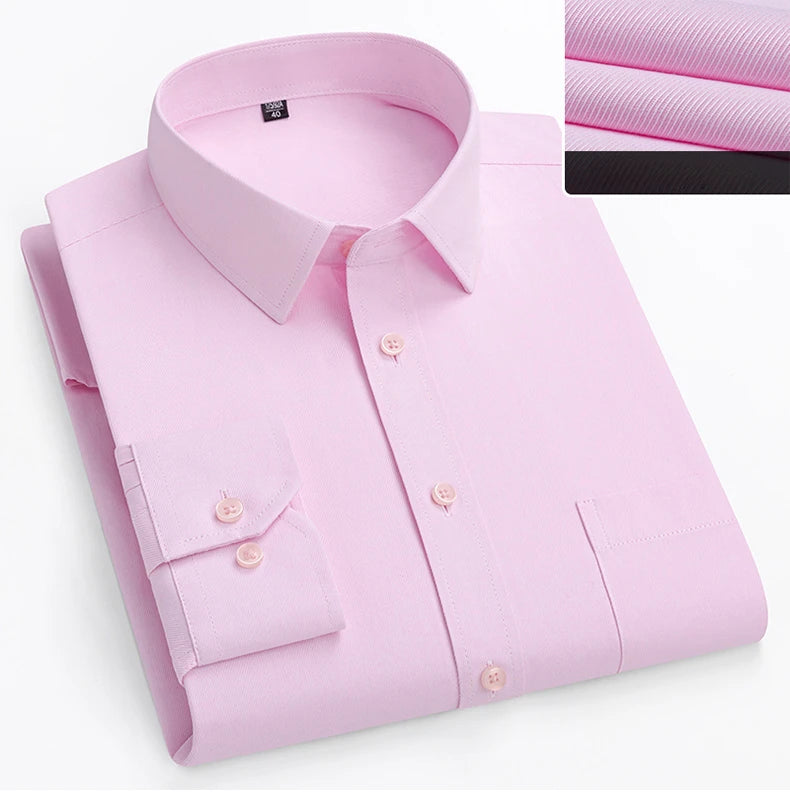 Camisa de vestir entallada de manga larga para hombre