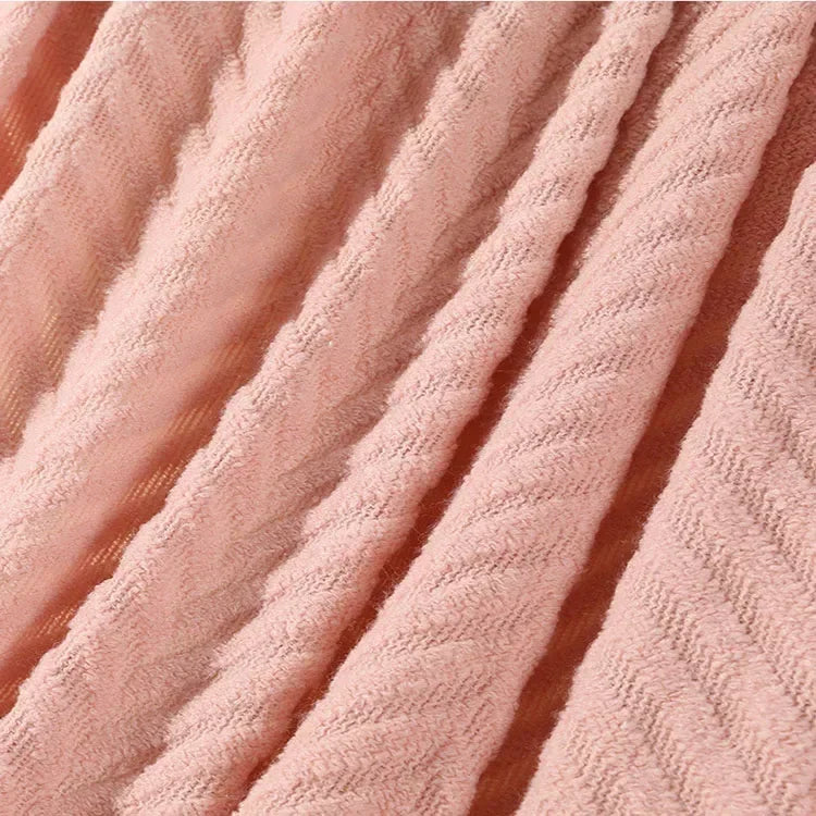 Cozy Solid-Color Knitted Throw Blanket