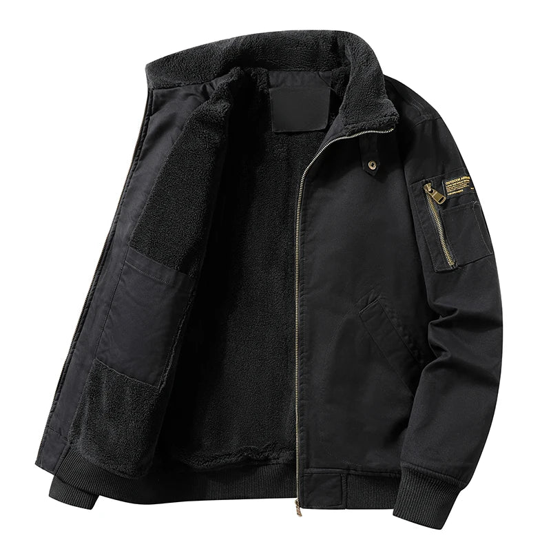 Men’s Vintage Polyester-Lined Zip Jacket