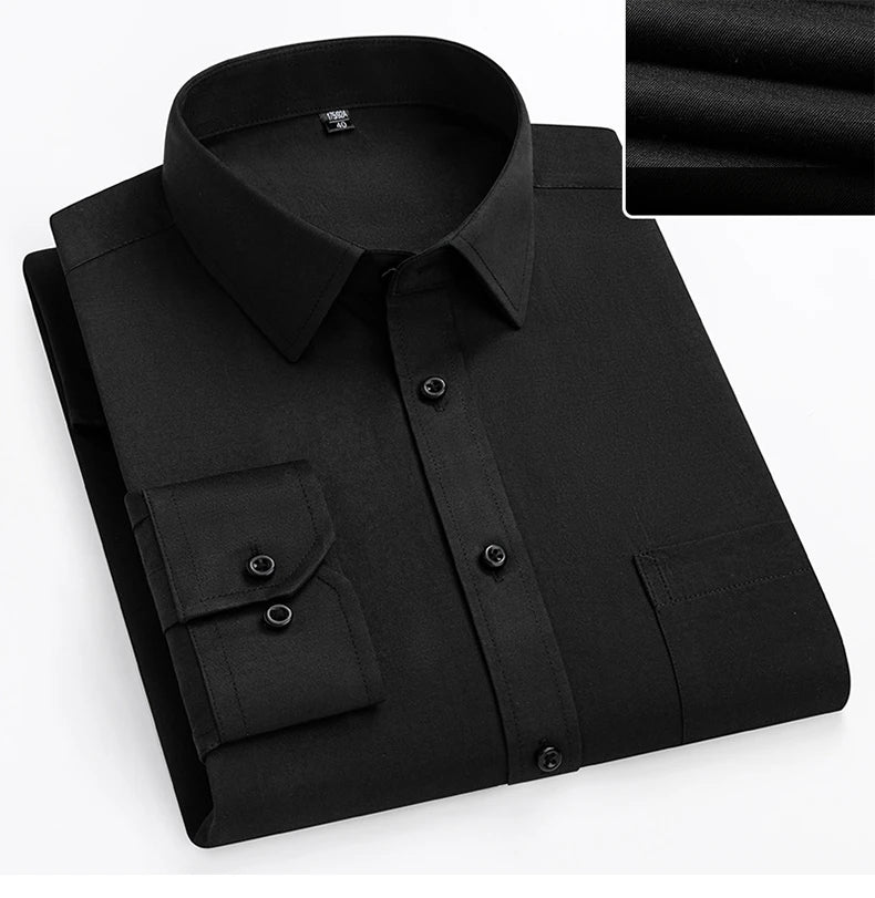 Camisa de vestir entallada de manga larga para hombre