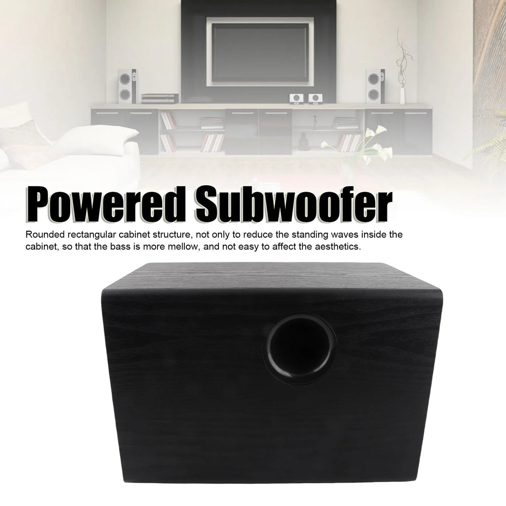 6.5 Inch Powered Subwoofer HiFi 100W High Power Deep Bass Turbocharged Subwoofer Black Subwoofer