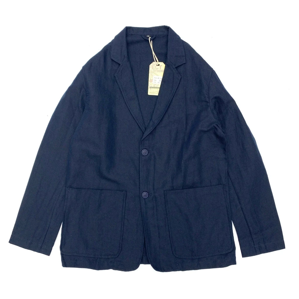 Chaqueta de traje para hombre de algodón y lino estilo japonés