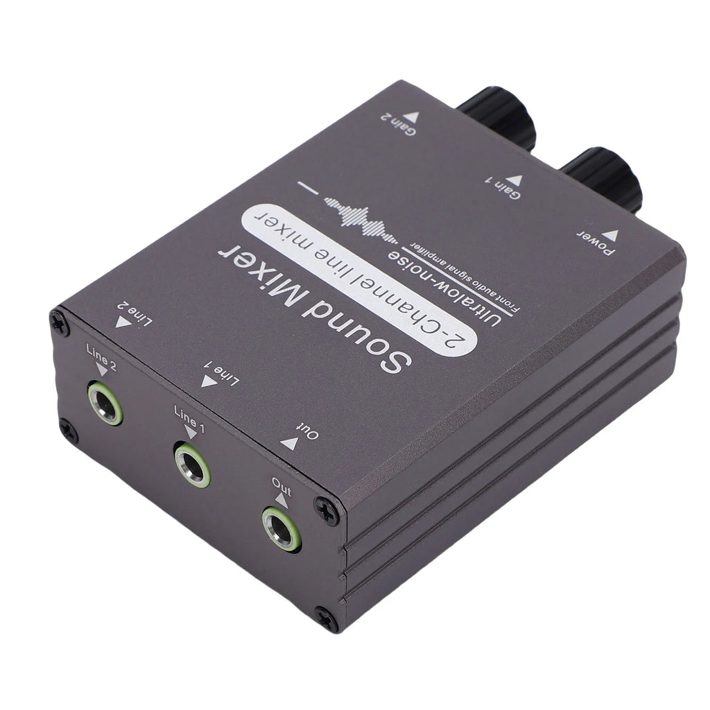 Mezclador/conmutador de audio estéreo de 2 canales y 3,5 mm