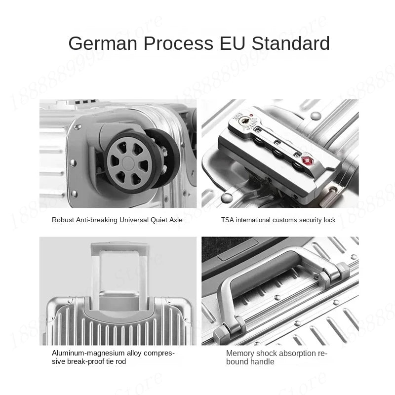 Aluminum-Magnesium TSA Lock Travel Suitcase