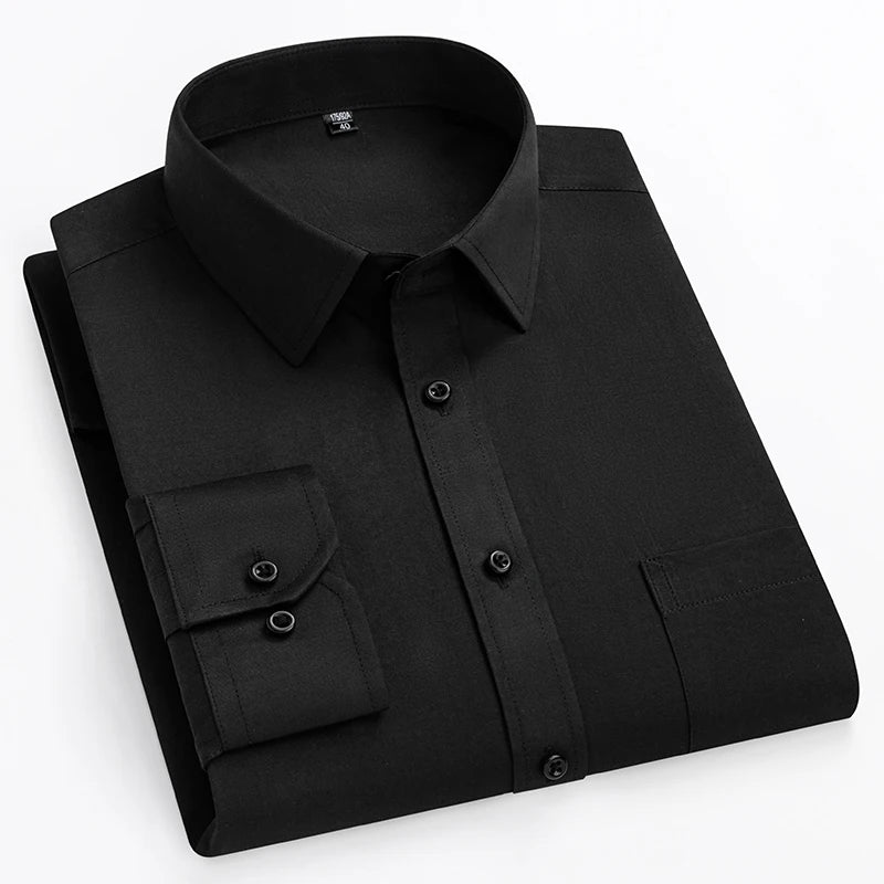 Camisa de vestir entallada de manga larga para hombre