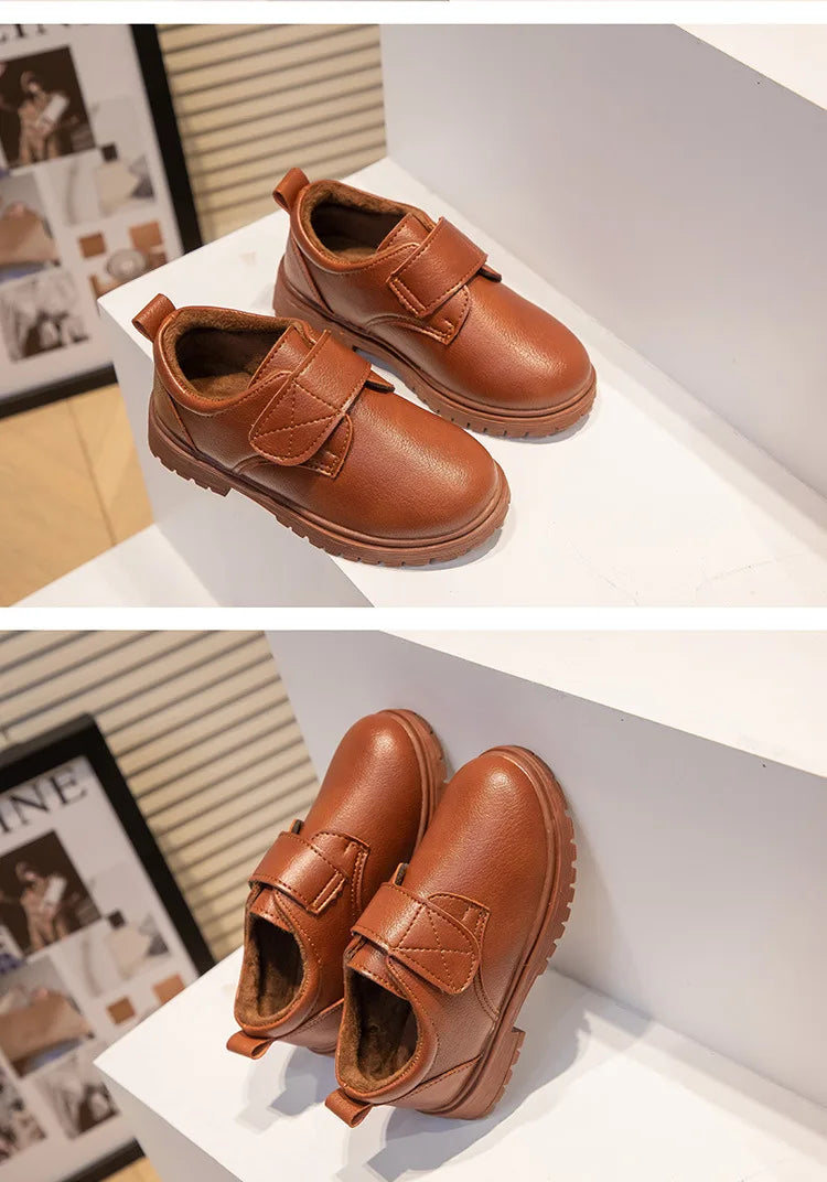 Zapatos de vestir escolares de piel negros para niño