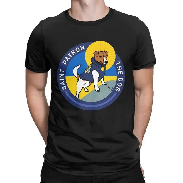 Camiseta gráfica con estampado de perro para hombre