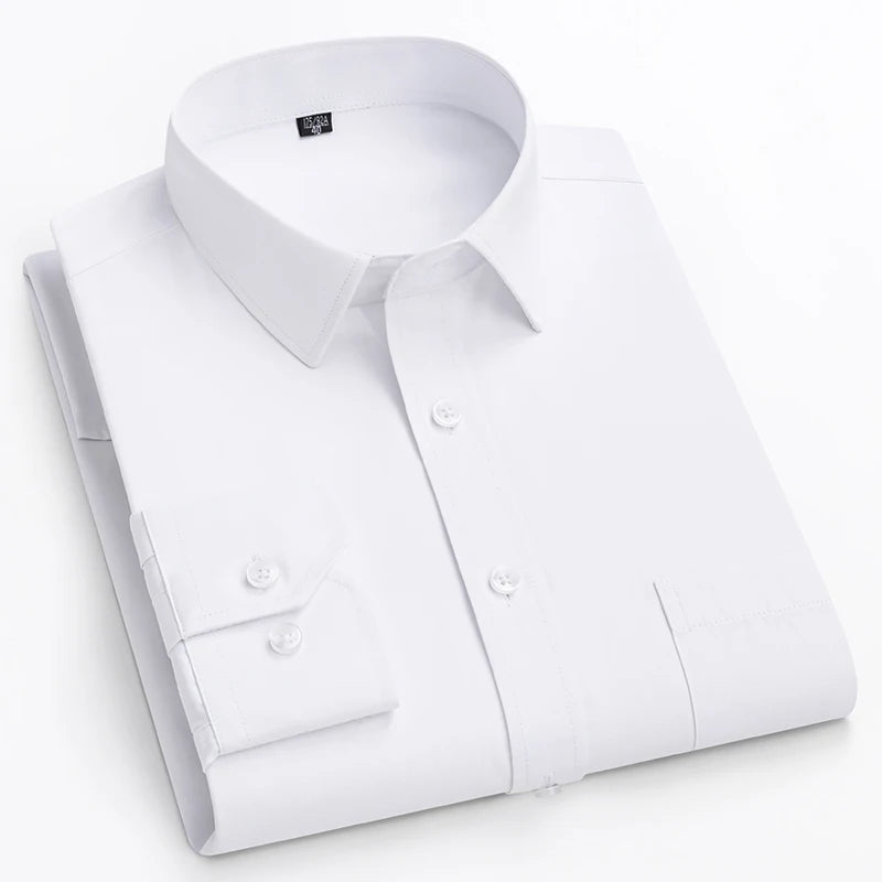 Camisa de vestir entallada de manga larga para hombre