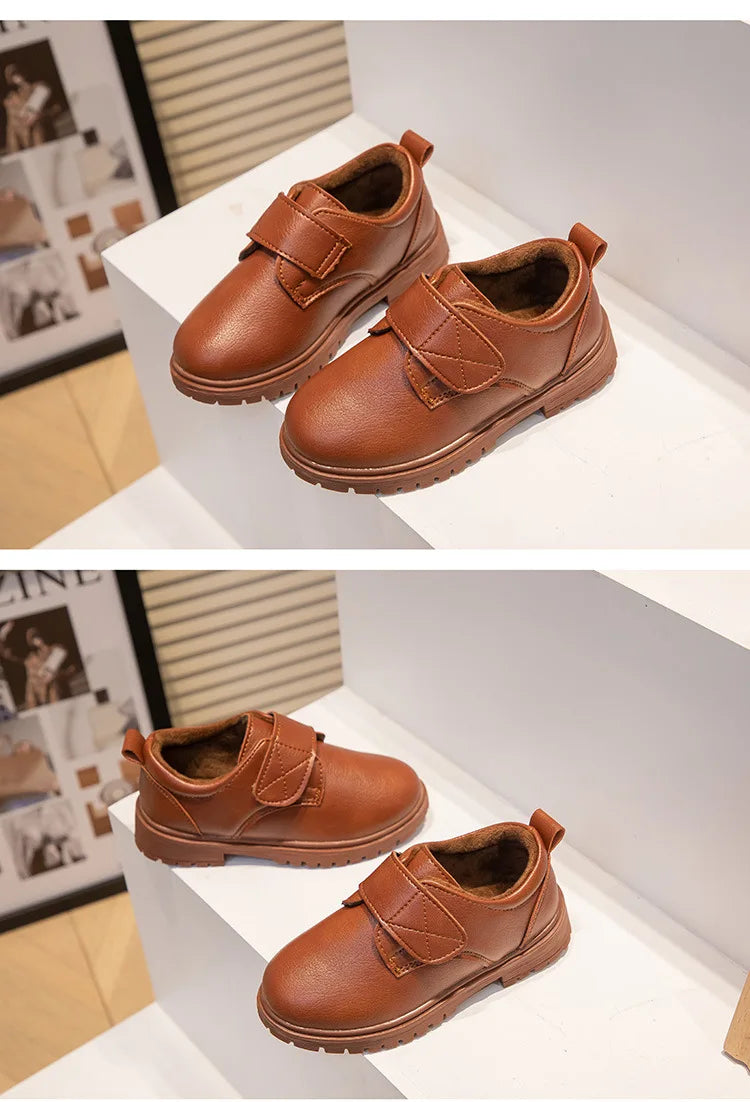 Zapatos de vestir escolares de piel negros para niño