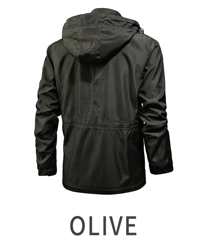 Men’s Hooded Cargo Windbreaker Jacket