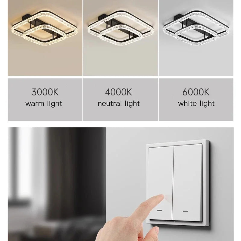 Lámpara de techo LED con diseño de hielo