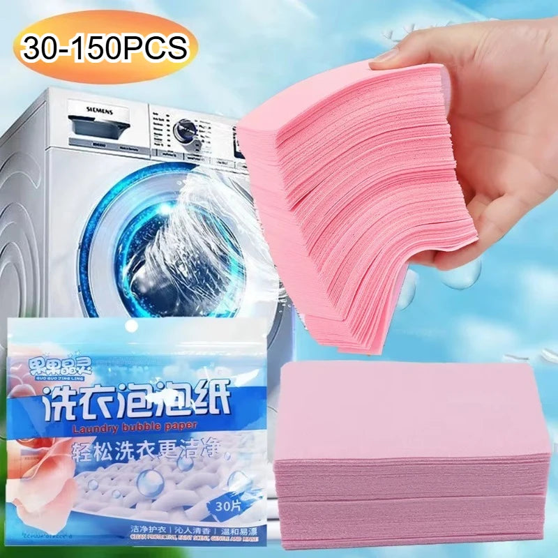 30-150PCS  Laundry Tablets Concentrated Washing Powder Laundry Soap Washing Machine Clothing Strong Cleaning Sheets Detergent
