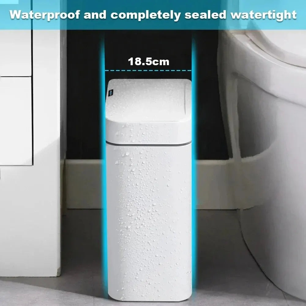 Bote de basura inteligente sin contacto de 15 L para baño