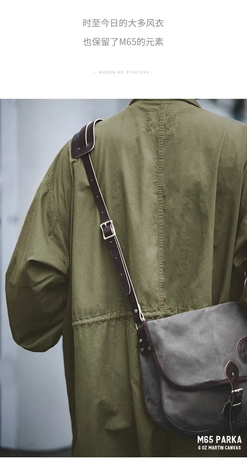 MADEN Men’s Vintage M65 Fishtail Trench Coat