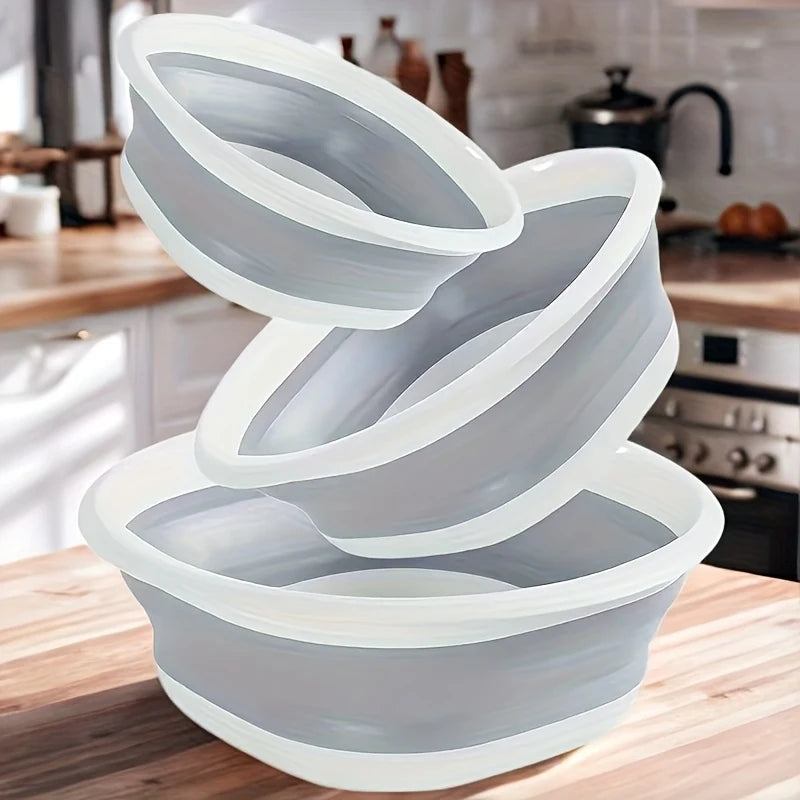 One3Set of Foldable Basins, A Multifunctional Basin, Used for Washing Your Face in Dormitories and at Home, Laundry and Vegetabl