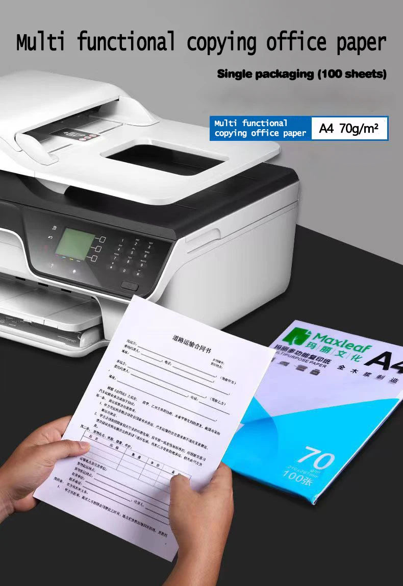 100pcs/lot A4 White Printer Paper Office Suppliesdraft Multi-purpose Business Printing Information Draft Wood Pulp Copy Papers