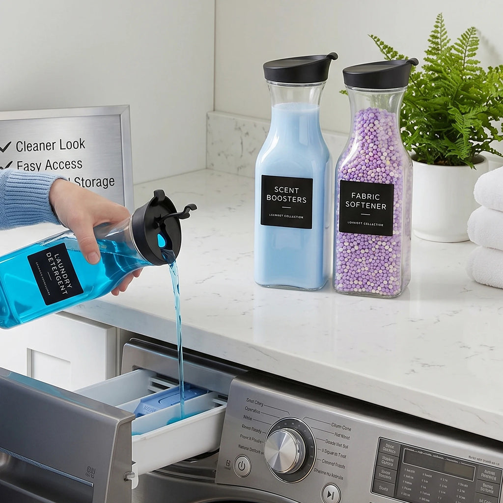3-Piece Clear Laundry Detergent Dispenser Set